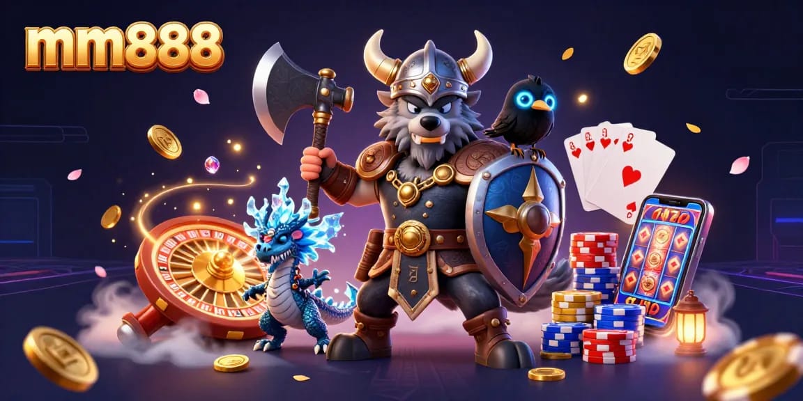 Transform your luck with mm888's vibrant casino experience, featuring epic characters and dynamic gaming elements.