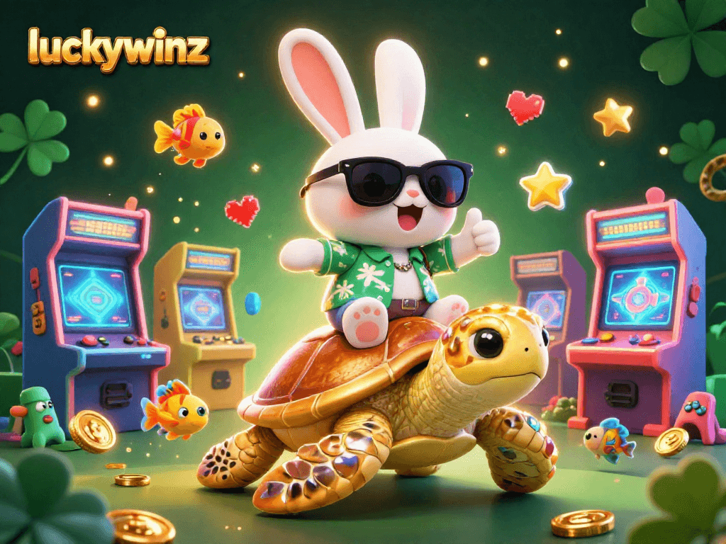 Experience thrilling gameplay and vibrant designs with luckywinz in this colorful casino scene.