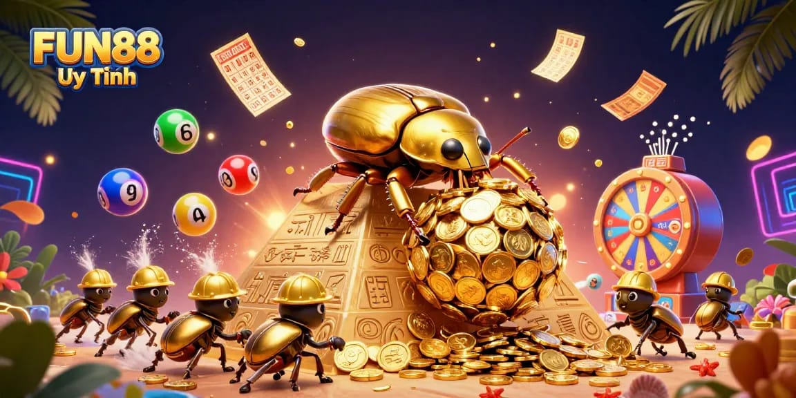 Experience the thrill of FUN88 Uy Tín with vibrant casino illustrations, capturing excitement in gaming.