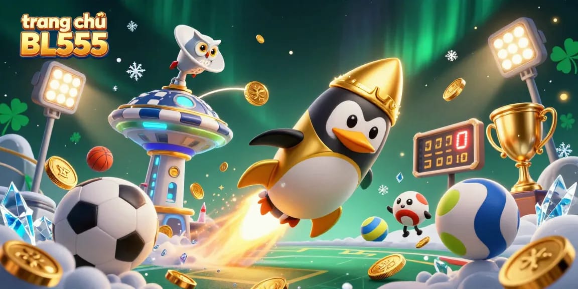 Experience the excitement of trang chủ BL555 with a rocket-powered penguin and dynamic game elements.