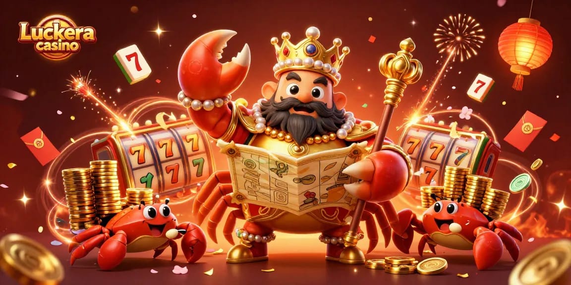 Experience thrilling gameplay at Luckera casino with golden treasures and festive elements.