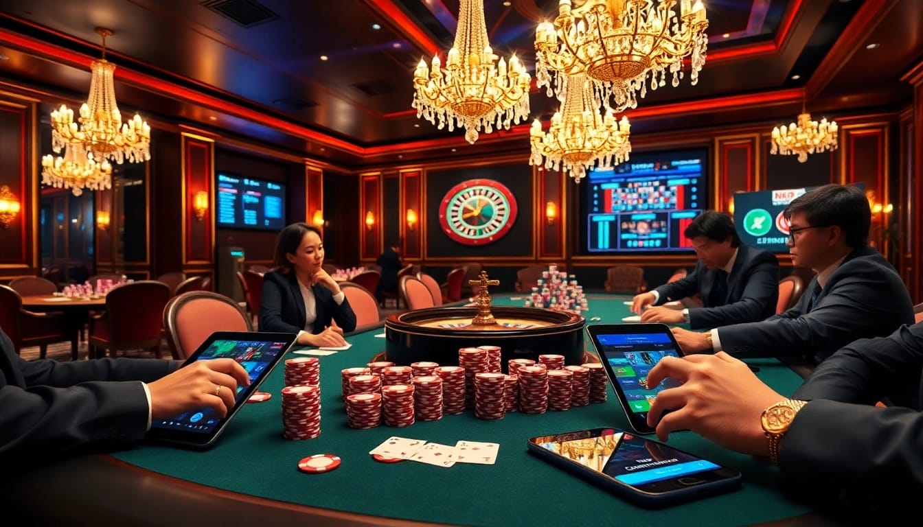 Experience the excitement of cm88.men with professional gamblers at a luxurious poker table.