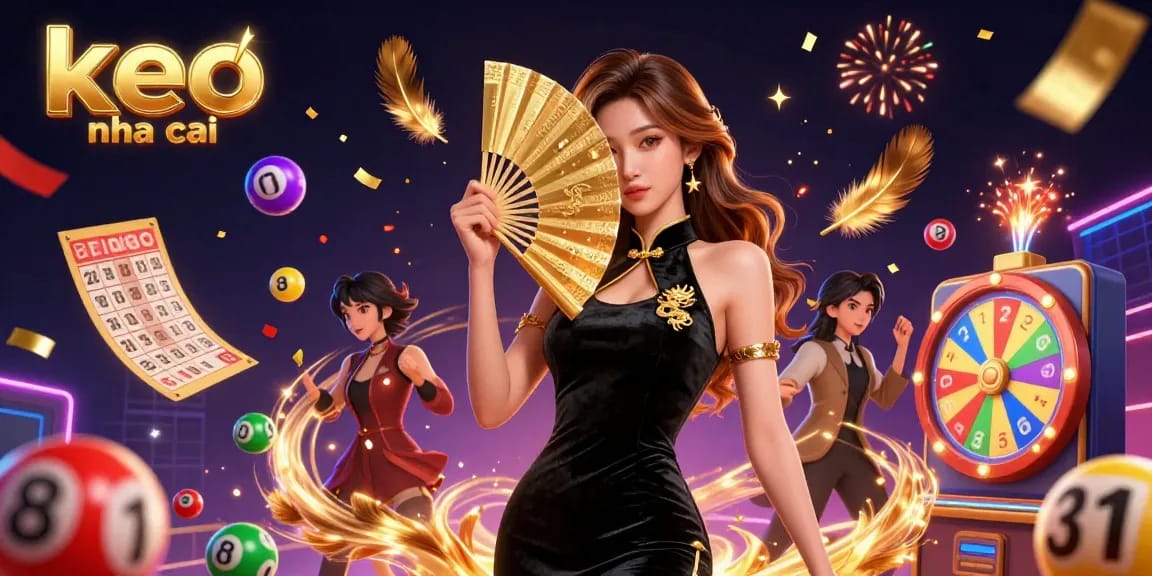 Engage with keo nha cai through a vibrant 3D illustration showcasing dynamic lottery gameplay elements.