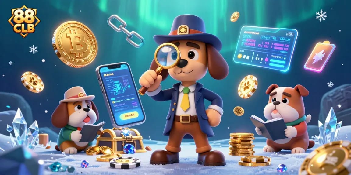 Engage with 88 CLB through a thrilling detective scene set in a vibrant casino illustration.