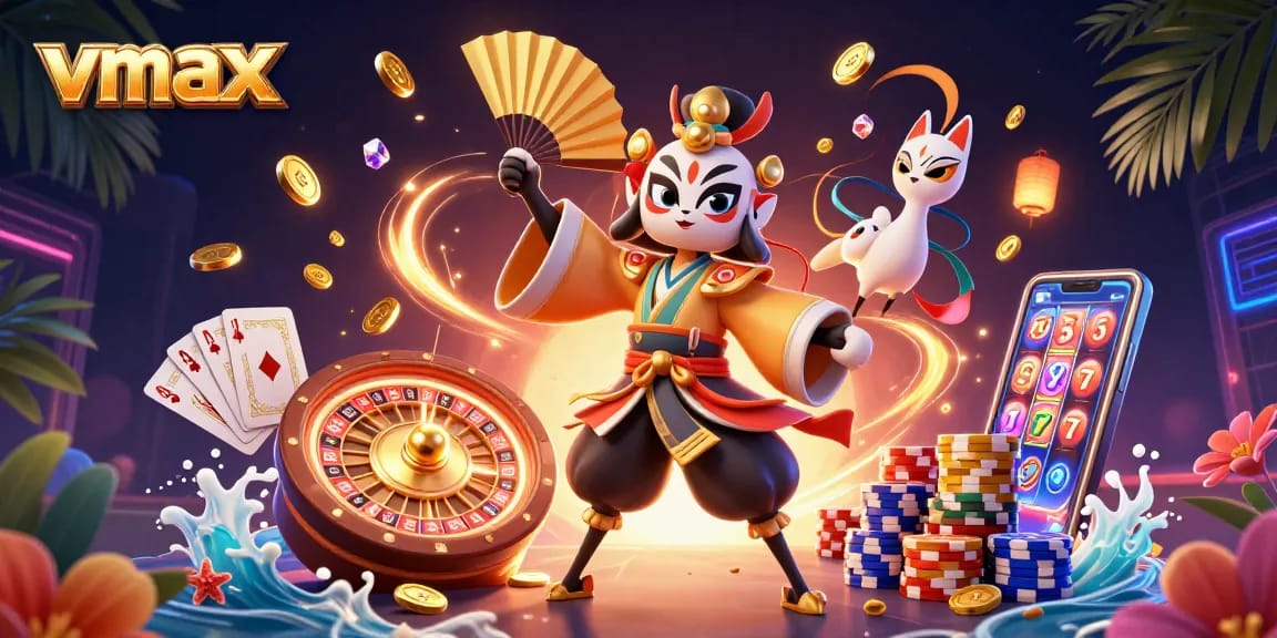 Experience the thrill of winning at vmax with captivating games and vibrant visuals in this 3D illustration.