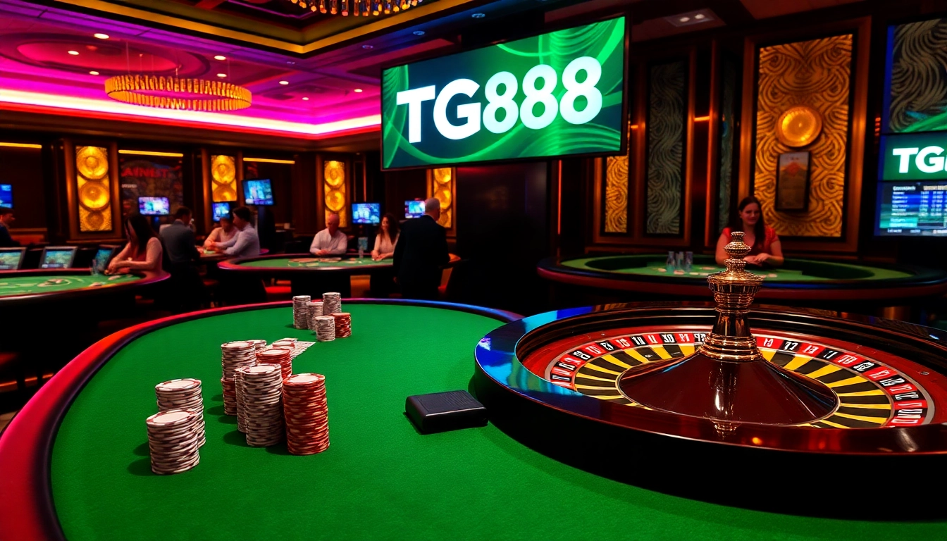 Experience the thrilling ambiance of TG88 casino with vibrant games and engaging players.