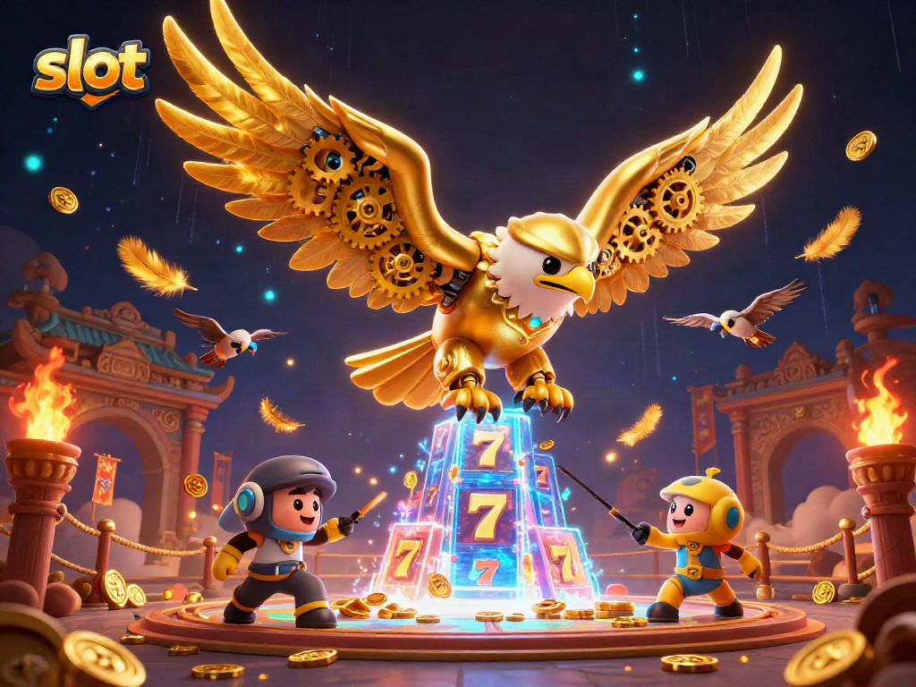 Spin to win with slot machines featuring evolving golden eagle and dynamic casino effects.
