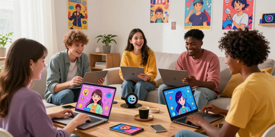 Engaging AI ecchi chat experience showcasing animated characters and diverse users in cozy home settings.