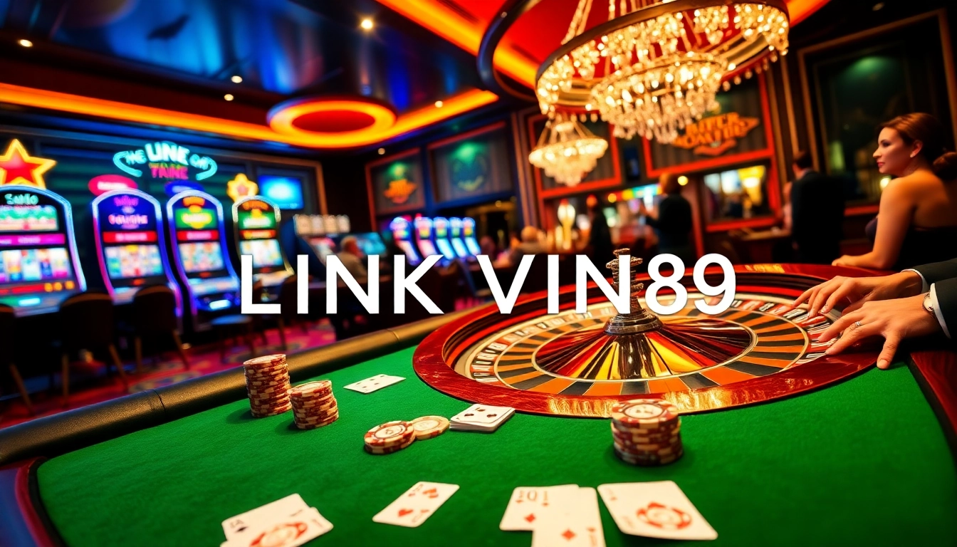 Experience the thrill of gambling with LINK VIN88 at a luxurious casino table filled with excitement.