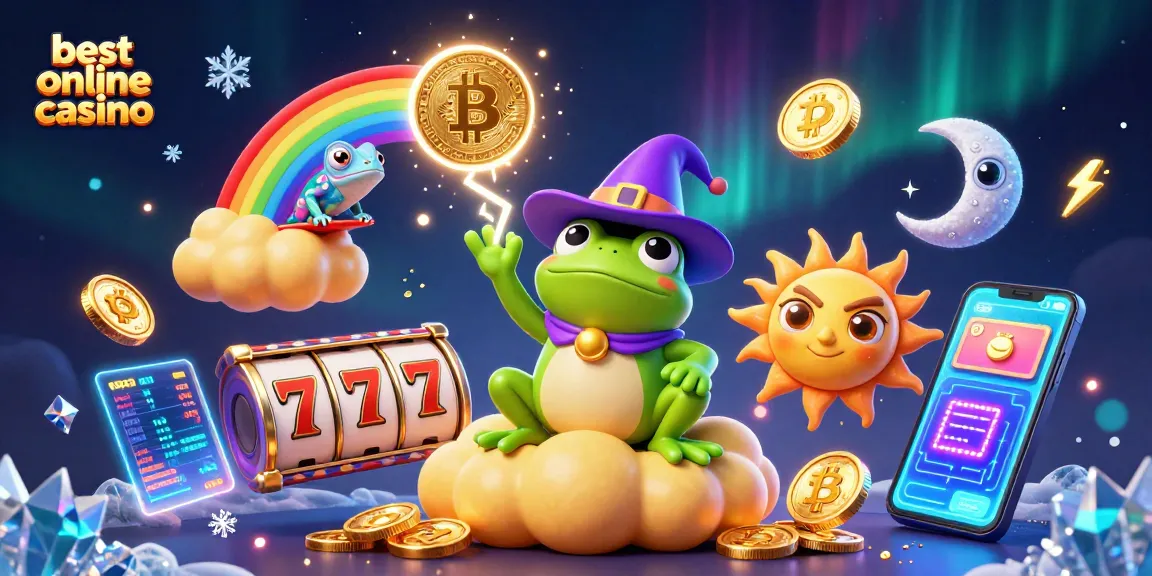 Experience the excitement of the best online casino with a dynamic 3D illustration showcasing vibrant characters and game elements.