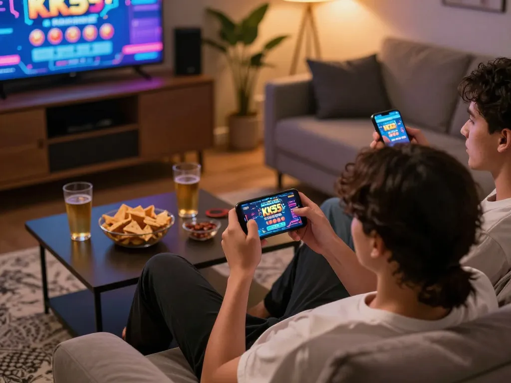 Engaging in the KK55 Game on a smartphone for an exciting online gaming experience.