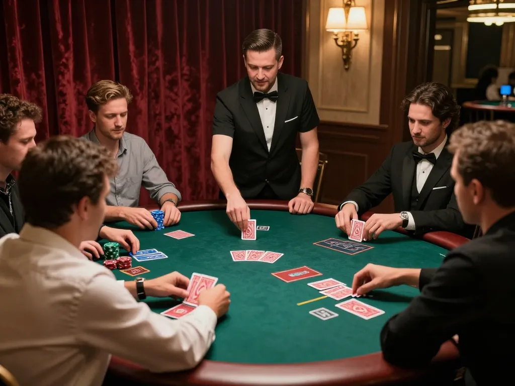 Players placing bets at an exciting poker table scene, showcasing vipwin's immersive gaming experience.
