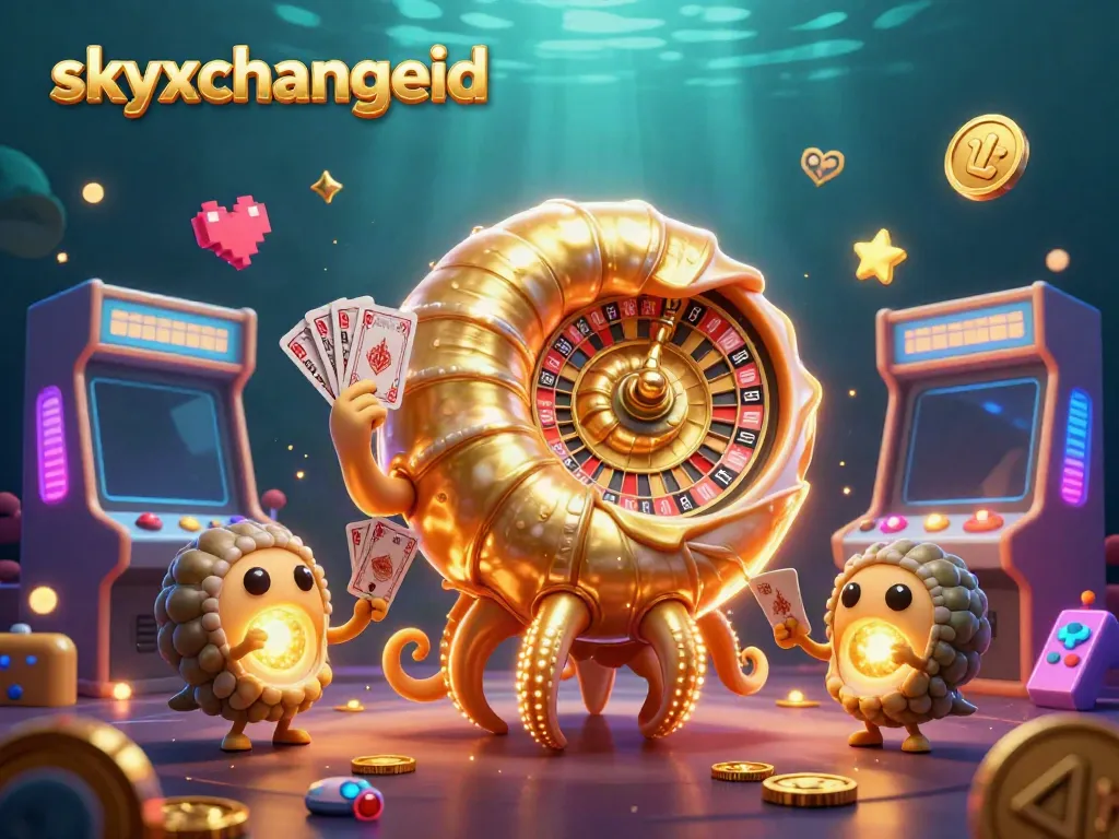 Experience thrilling wins with skyxchangeid, featuring vibrant casino elements and 3D characters in action.