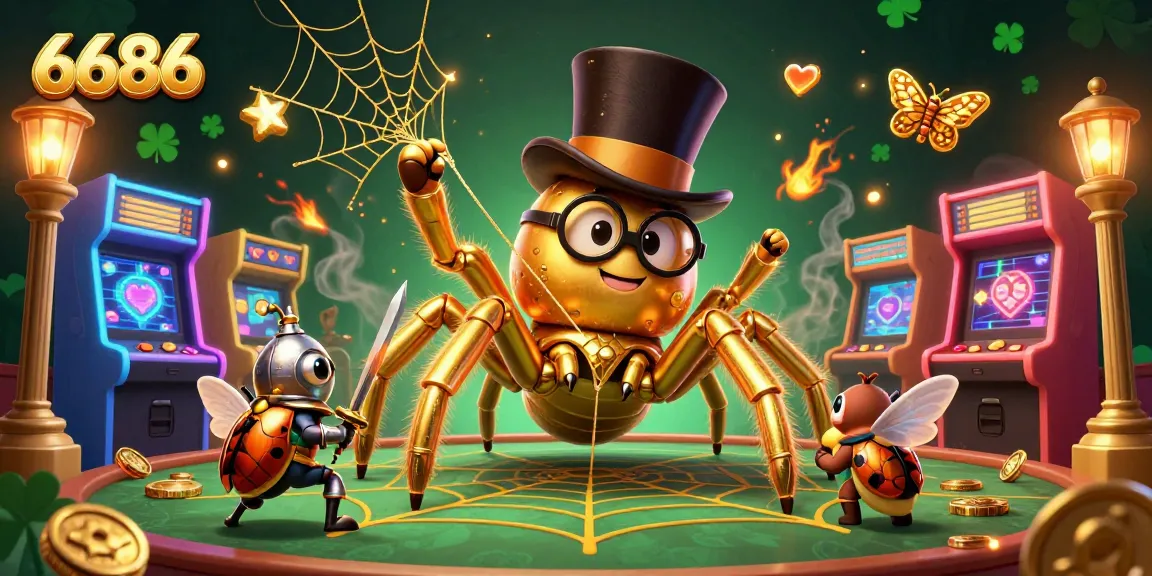 Experience thrilling gameplay at 6686 with vibrant characters and casino excitement in this lively illustration.
