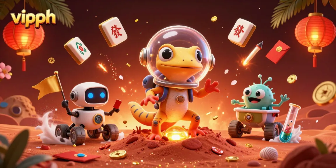 Experience the thrilling world of vipph casino with a vibrant Martian-themed illustration showcasing adventure and excitement.
