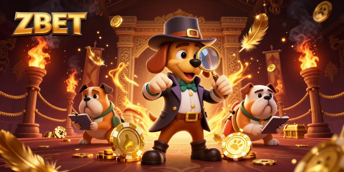 ZBET reveals hidden treasures in exciting gambling adventures with a detective and bulldog sidekick.
