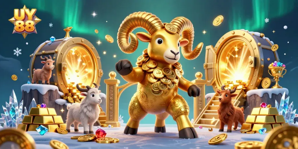 Experience thrilling gameplay at UY 88 with a vibrant 3D scene featuring treasure and excitement.