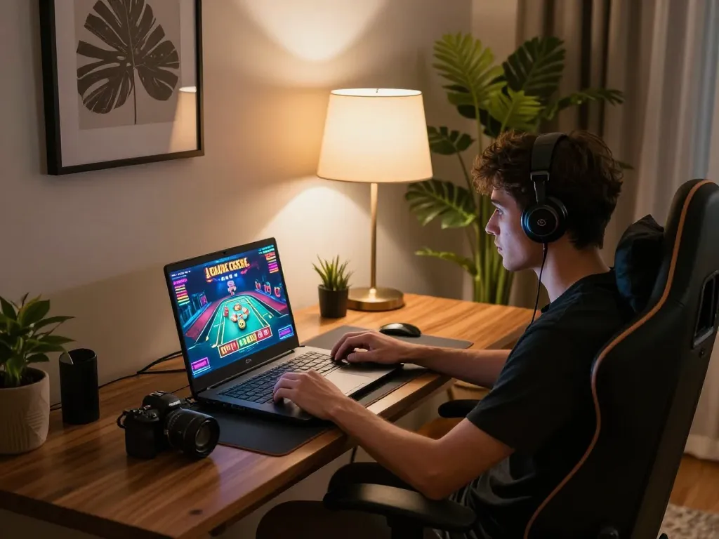 เข้าร่วม m88 เครดิตฟรี ที่การตั้งค่าเกมที่บ้านที่สะดวกสบายพร้อมกราฟิกคาสิโนบนแล็ปท็อป