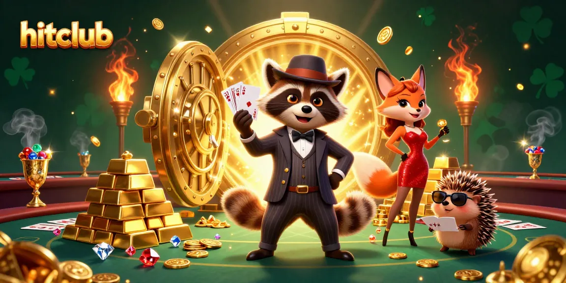 Experience the thrill of hitclub with charming characters and dazzling casino elements in an inviting scene.
