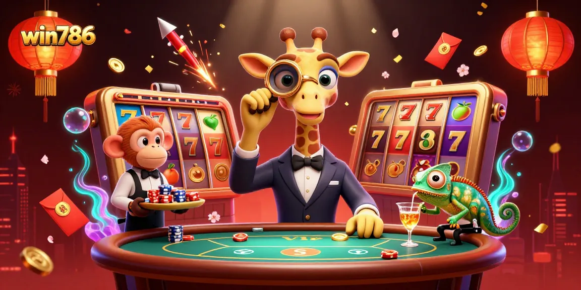 Experience thrilling gameplay with win786 on a vibrant casino scene featuring unique characters and dynamic action.