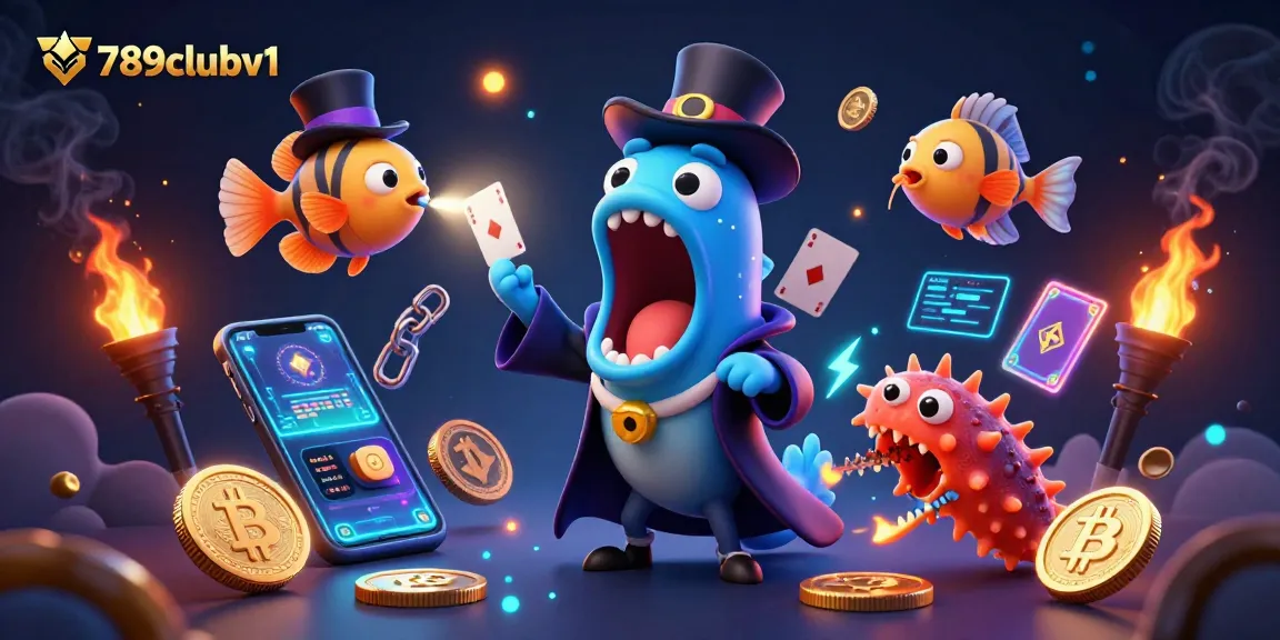 Experience thrilling gaming action with 789clubv1's unique underwater casino illustration featuring deep-sea characters.
